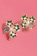 RHINESTONE CHECKER CLOVER EARRINGS | 80E3252