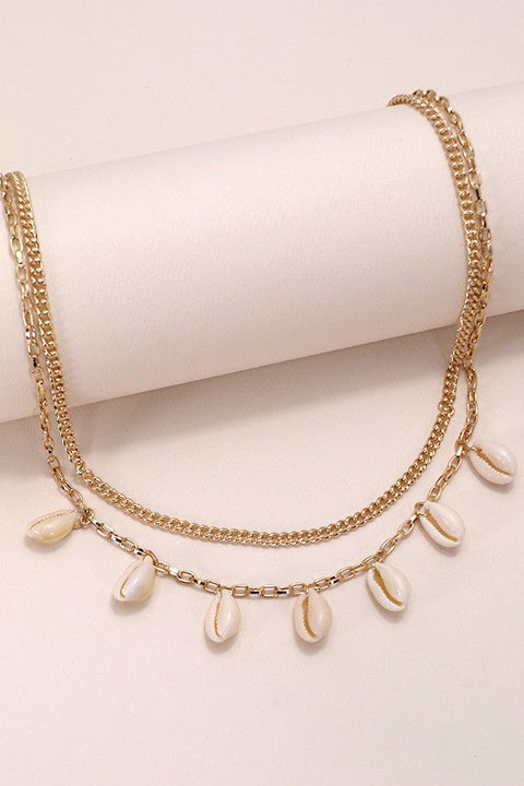 DOUBLE LAYER PUKA SHELL NECKLACE | 31N24025