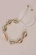 ADJUSTABLE GOLD NATURAL PUKA SHELL BRACELET | 80B174