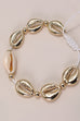 ADJUSTABLE GOLD NATURAL PUKA SHELL BRACELET | 80B174