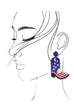 4TH OF JULY SEEDBEAD BOOT FLAG DROP EARRINGS | 91E115277