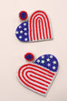 4TH OF JULY HEART FLAG SEED BEAD EARRING | 91E082973