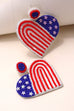 4TH OF JULY HEART FLAG SEED BEAD EARRING | 91E082973