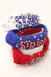 4TH OF JULY SEEDBEAD STARS STRIPES HEADBAND | 91HB5258