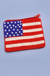 4TH OF JULY FLAG SEEDBEAD USA COIN PURSE POUCH | 91CP636