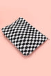 TRAVEL CHECKER COSMETIC MAKEUP POUCH CLUTCH BAG | 40P528