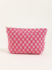 TRAVEL CHECKER COSMETIC MAKEUP POUCH CLUTCH BAG | 40P528