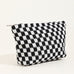 TRAVEL CHECKER COSMETIC MAKEUP POUCH CLUTCH BAG | 40P528