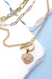 MULTI LAYER LINK CHAIN TOGGLE HEART CHAIN NECKLACE | 25N884