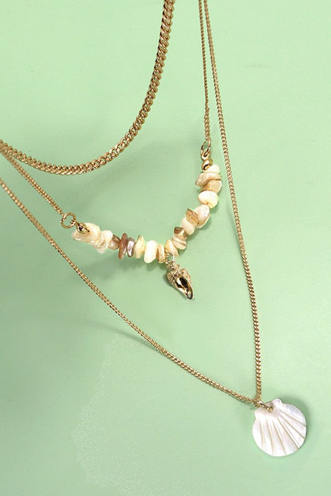 MULTI LAYER OCEAN SEASHELL CONCH NECKLACE | 80N678