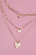 HEART BUTTERFLY PENDANT MULTILAYER NECKLACE | 80N700