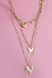 HEART BUTTERFLY PENDANT MULTILAYER NECKLACE | 80N700