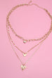 HEART BUTTERFLY PENDANT MULTILAYER NECKLACE | 80N700