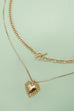 HEART PENDANT TOGGLE DOUBLE LAYER NECKLACE | 80N696