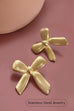 18K STAINLESS STEEL TARNISH FREE BOW EARRINGS | 40E301