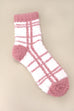 WARM CORAL FLEECE PLUSH PLAID FUZZY SOCKS | 40S02050