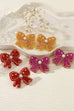 SEED BEAD BOW RIBBON BEADED EARRINGS | 40E313