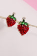 CHERRY STRAWBERRY RHINESTONE STUD EARRINGS | 80E3708