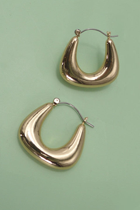 BUBBLE PUFFY U SHAPE TUBE HOOP EARRINGS | 10E40426054