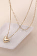 HEART PENDANT DOUBLE CHAIN NECKLACE | 80N803