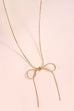 SNAKE CHAIN BOW PENDANT NECKALCE | 80N815