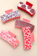 VALENTINE'S GIFT RECTANGLE HEART HAIR CLAW CLIPS | 40H812