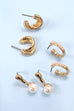 PEARL INTERWINED EARRING HUGGIE TRIO EARRINGS | 80E3840