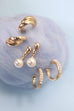 PEARL INTERWINED EARRING HUGGIE TRIO EARRINGS | 80E3840