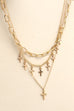 CROSS CHARM MULTI LAYER NECKLACE | 80N825