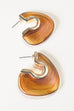 IRREGULAR MARBLEIZED ACRYLIC HOOP EARRINGS | 80E5010