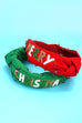 MERRY CHRISTMAS HOLIDAY SEED BEAD HEADBAND | 91H5231