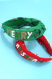 MERRY CHRISTMAS HOLIDAY SEED BEAD HEADBAND | 91H5231