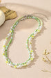 DOUBLE LAYER PEARL BEADED FLOWER NECKLACE | 40NK324