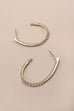 U SHAPE PEARL EDGE HOOP EARRINGS | 31E24796