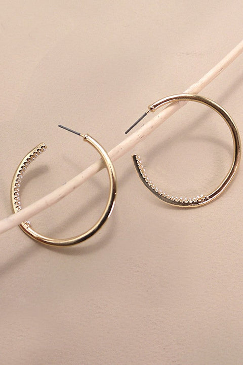 CLASSIC PEARL ON INNER EDGE HOOP EARRINGS | 31E24811