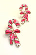 CHRISTMAS CANDY CANE BOW PEARL STUD EARRINGS | 31E24762