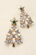 RHINESTONE CHRISTMAS TREE STUD EARRINGS | 31E24684