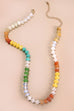 NATURAL AGATE GLASS SEMI PRECIOUS BEAD NECKLACE | 80N896