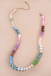 NATURAL AGATE GLASS SEMI PRECIOUS BEAD NECKLACE | 80N896