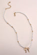 BOW RIBBON PEARL GOLD MIX CHAIN NECKLACE | 31N24093