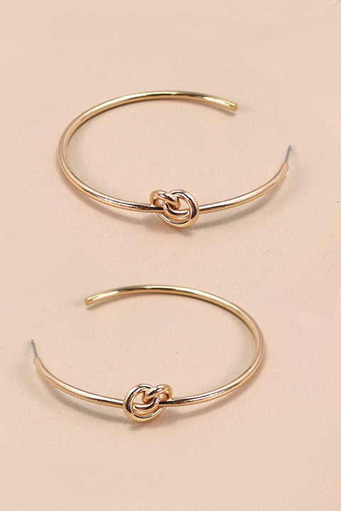 GOLD KNOT HOOP EARRINGS | 80E3850