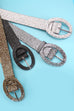 FAUX LEATHER GLITTER STRAP WAISTBAND BELTS | 40BT637