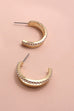 DOUBLE ROW PEARL GOLD MIX HOOP EARRINGS | 31E24895