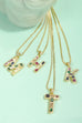 INITIAL MULTI COLOR RHINESTONE NECKLACE | 80N952