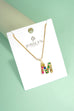 INITIAL MULTI COLOR RHINESTONE NECKLACE | 80N952