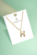 INITIAL MULTI COLOR RHINESTONE NECKLACE | 80N952