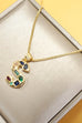 INITIAL MULTI COLOR RHINESTONE NECKLACE | 80N952