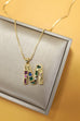 INITIAL MULTI COLOR RHINESTONE NECKLACE | 80N952