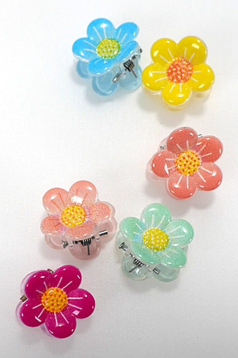 MINI FLOWER SET OF 6 HAIR CLAW CLIPS | 40H838