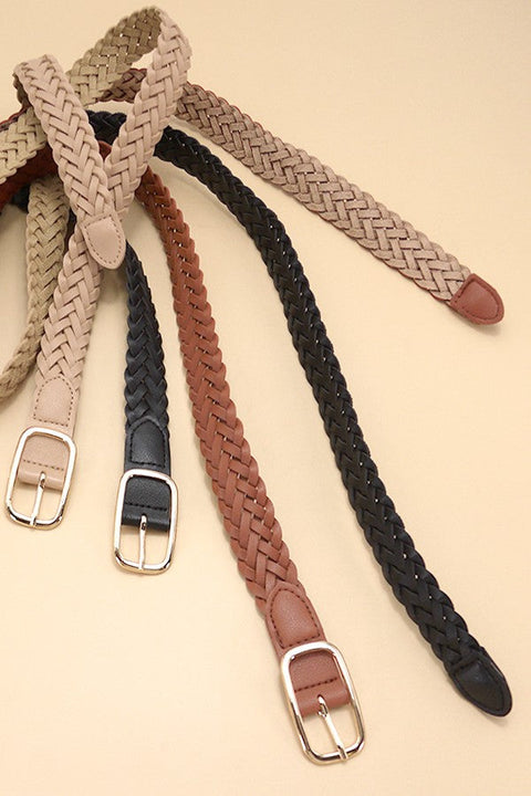 BRAIDED WOVEN FAUX LEATHER BELT | 40BT639